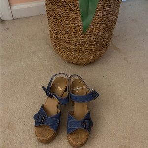 Report Denim Strap Wedges